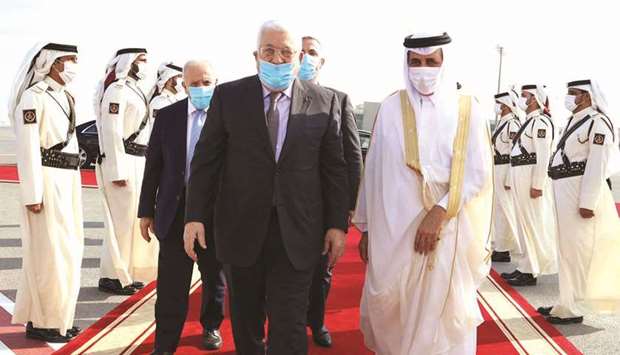 The president and the accompanying delegation were seen off upon departure from Doha International Airport by HE Minister of State Dr Hamad bin Abdulaziz al-Kawari and ambassador of Palestine to the State Munir Ghannam.