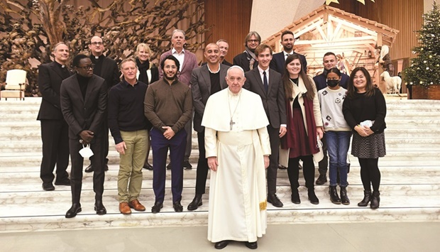 GDC leaders and high-level participants with Pope Francis in Vatican City.