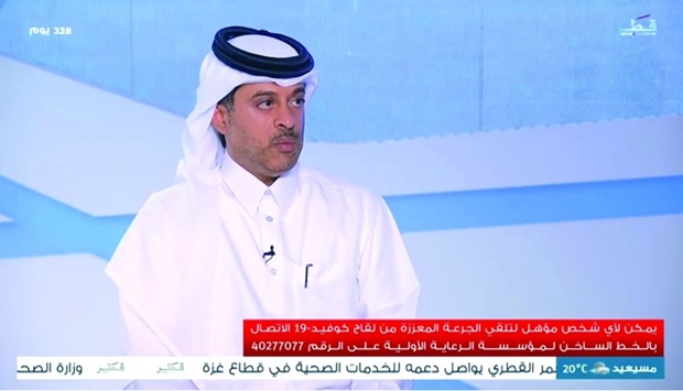 Dr Hamad Eid al-Rumaihi speaking to Qatar TV Tuesday