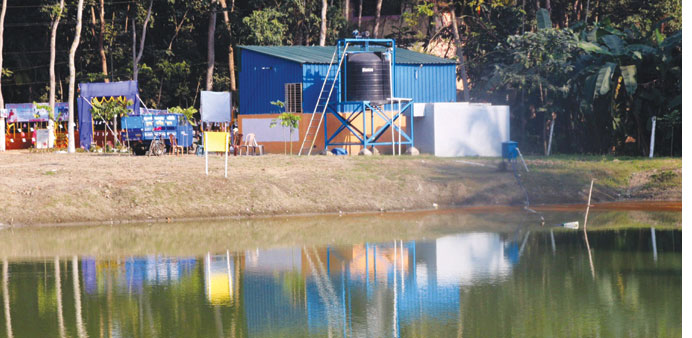 A general view of the bottling plant of the Sulabh Safe Drinking Water Project in the village of Madhusudankati, some 60km east of Kolkata.