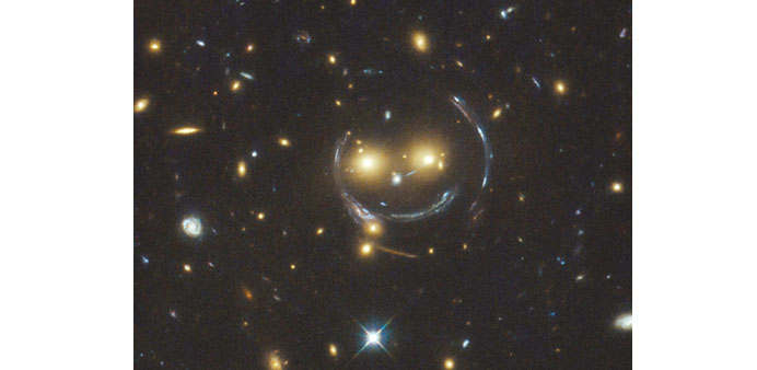 Galactic Smiley Face Captured by Hubble Telescope