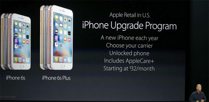 Phil Schiller, Senior Vice President of Worldwide Marketing at Apple Inc, speaks about the iPhone Upgrade program