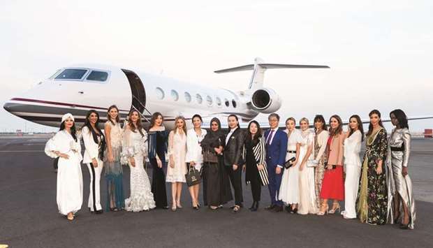 The fashion show showcased the exquisite jewellery and fashions of acclaimed Chinese designers Grace Chen and Beau Han Xu, set against the backdrop of the worldu2019s most luxurious private jet.