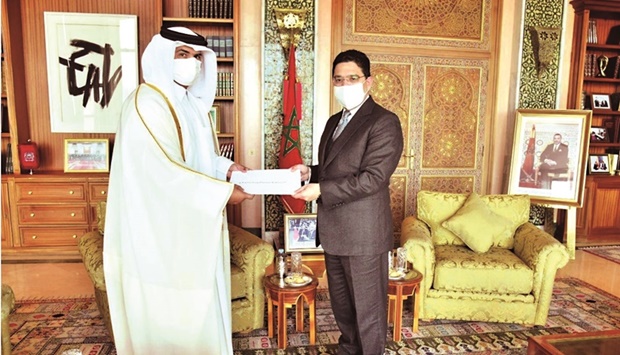 Minister of Foreign Affairs, African Co-operation and Moroccan Expatriates of Morocco Nasser Bourita has received a copy of the credentials of Sheikh Abdullah bin Thamer bin Mohamed bin Thani al-Thani as Ambassador Extraordinary and Plenipotentiary of Qatar to Morocco.