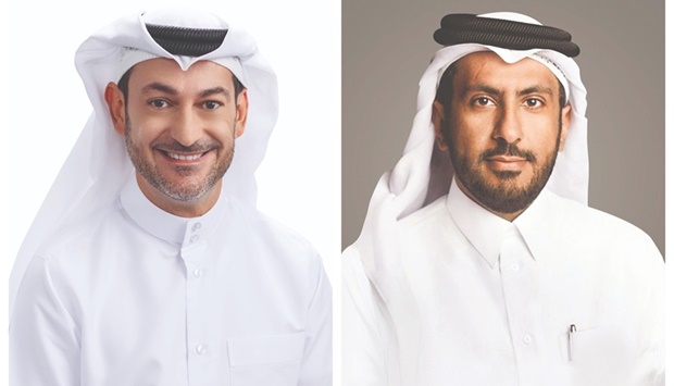 Aziz Aluthman Fakhroo, managing director of Ooredoo, left, and Sheikh Faisal bin Thani al-Thani, chairman of Ooredoo.