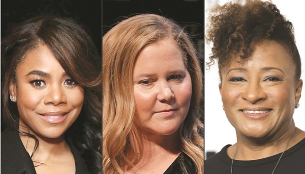 (L to R): Regina Hall, Amy Schumer and Wanda Sykes. (AFP)