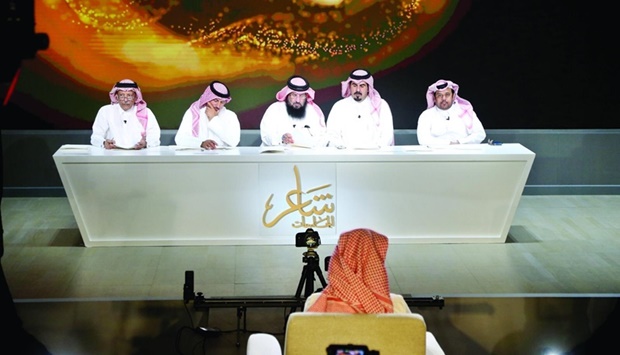 Six poets each are competing in the Nabati and al-Fasih categories. Three winners each will be selected on March 1. Monday's activities witnessed the participants composing 15-line poems and competing in topics determined by the jury.