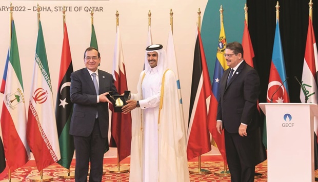The u2018Long-term Commitment to Natural Gas Awardu2019 was conferred on HE the Minister of State for Energy Affairs Saad bin Sherida al-Kaabi, also the president and CEO of QatarEnergy.