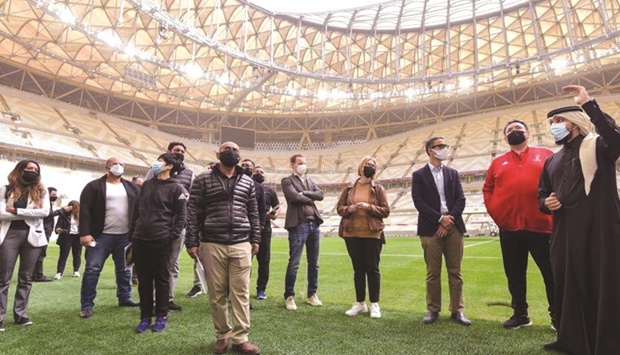 Asian Football Confederation delegation during its five-day inspection visit to Doha.