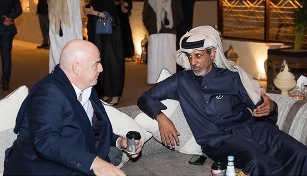  Infantino and Sheikh Hamad bin Khalifa bin Ahmed al-Thani at KIAHF 2022.