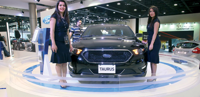 A Ford Taurus on display at the Qatar Motor Show 2013 yesterday: Picture: Jayaram