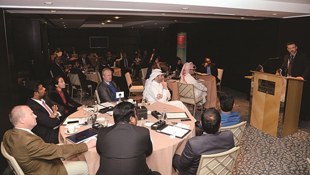 Participants listen to an expert during Ooredoou2019s SME event. The event, which welcomed around 40 executives, provided an educational run-through of Ooredoou2019s services.