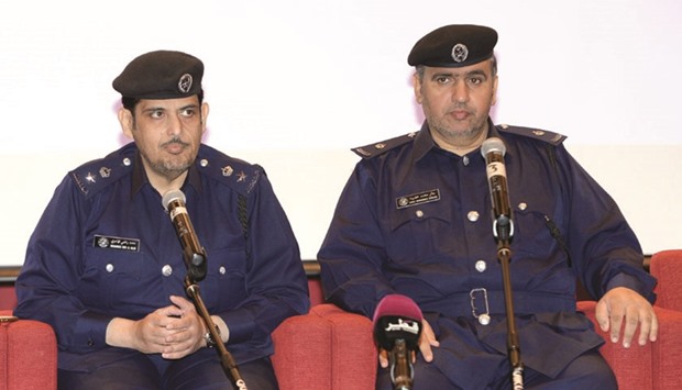 Lt Col Mohamed Radhi al-Hajri (left) announcing details of the 33rd GCC Traffic Week yesterday. PICTURE: Shaji Kayamkulam