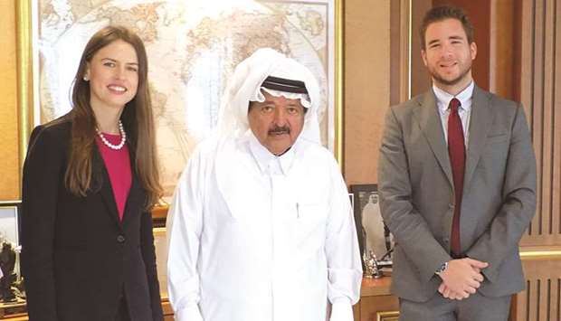 HE Sheikh Faisal and the representatives from Oxford Business Group.