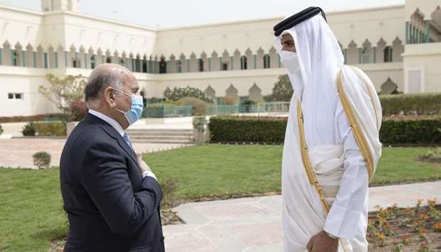 At the outset of the meeting, the Iraqi Foreign Minister conveyed the greetings of President of the Republic of Iraq Dr Barham Salih to HH the Amir, wishing His Highness continued success and the Qatari people further progress and prosperity.