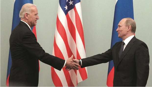 (File photo) US President Joe Biden (left) and Russian President Vladimir Putin.