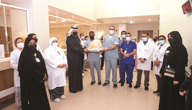 Dr Abdulla al-Ansari and Dr Hanadi al-Hamad at Mesaieed Hospital.