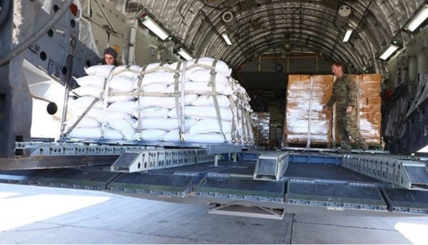 A plane of the Amiri Air Force of the Qatari Armed Forces arrived Wednesday at Rafic Hariri International Airport, carrying 70 tons of foodstuffs