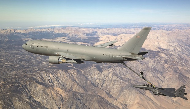 KC-46 refueling F-15E