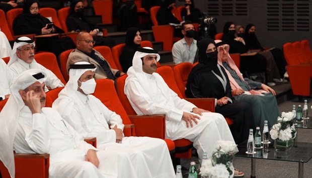 HE the Minister of Culture Sheikh Abdulrahman bin Hamad al-Thani and other dignitaries at the seminar.