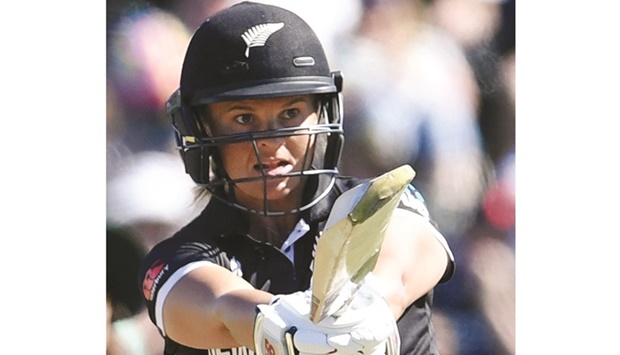 New Zealandu2019s Suzie Bates bats during the Womenu2019s Cricket World Cup match against Pakistan at the Hagley Oval in Christchurch yesterday. (AFP)