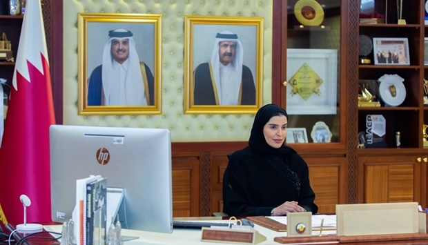 HE the Minister of Social Development and Family Maryam bint Ali bin Nasser Al Misnad chaired the delegation of the State of Qatar to the conference, held via video communication technology.