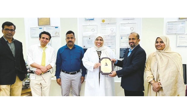 Dr Hanadi al-Hamad, medical director of Rumailah Hospital and the Qatar Rehabilitation Institute of HMC, was felicitated by Indian expatriate organisation Cultural Forum, Qatar.
