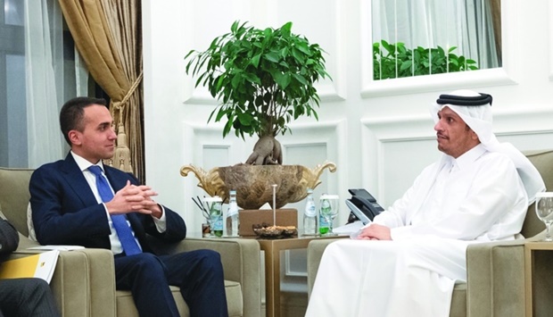 HE the Deputy Prime Minister and Minister of Foreign Affairs Sheikh Mohammed bin Abdulrahman al-Thani meets with Minister of Foreign Affairs and International Cooperation of the Italian Republic Luigi Di Maio