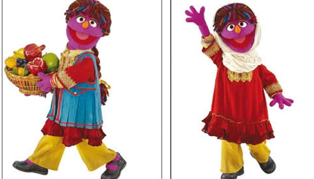 A Sesame Street Afghan muppet called Zari is seen in these handout image provided to Reuters.