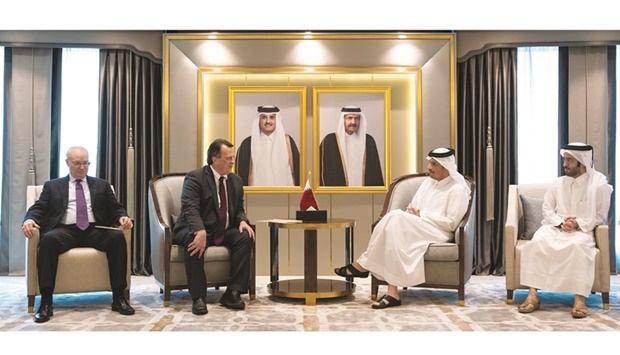 HE the Deputy Prime Minister and Minister of Foreign Affairs Sheikh Mohamed bin Abdulrahman al-Thani met yesterday with United Nations Resident and Humanitarian Coordinator in Yemen David Gressly, and US Special Envoy to Yemen Timothy Lenderking.