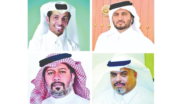 Clockwise from left: Khalaf al-Kaabi, Nayef al-Ahbabi, Muhammad Dhafar al-Hajri and Jaber al-Suwaidi