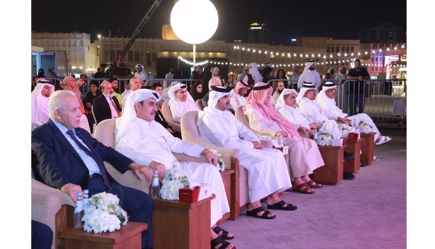 HE the Minister of Culture Sheikh Abdulrahman bin Hamad al-Thani and other dignitaries at the seminar.