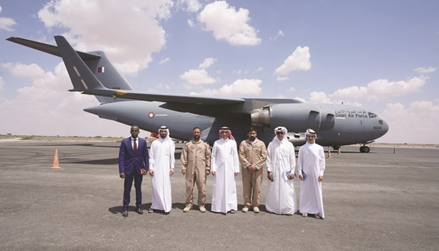 The aid was sent in co-operation with the Qatar Amiri Air Force.