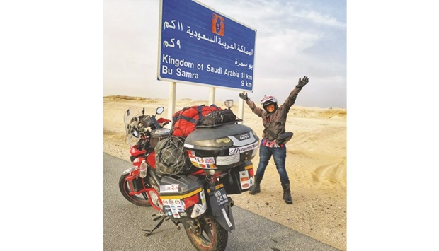 Anita Yusof during her ride through Qatar.