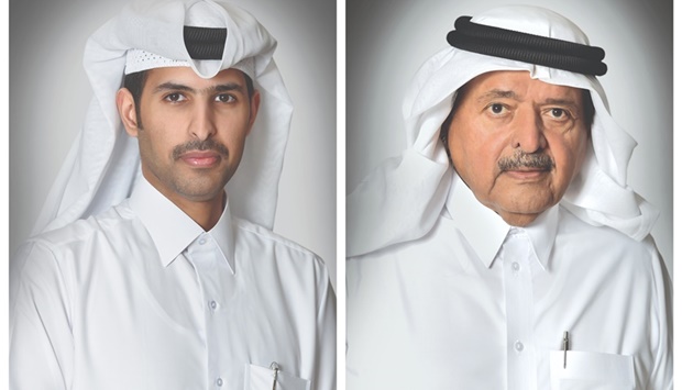 Sheikh Mohamed bin Faisal al-Thani, CEO and managing director of Aamal, left, and HE Sheikh Faisal bin Qassim al-Thani, Aamal chairman.