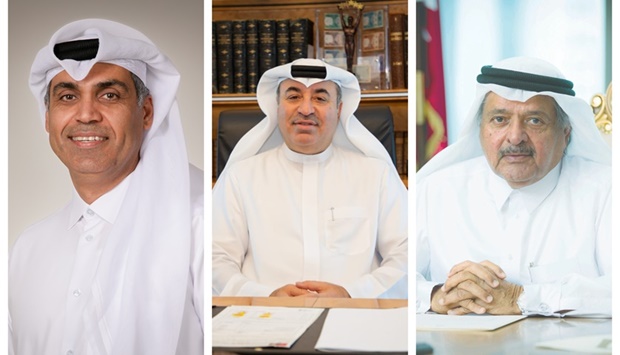 From left: Nasser Matar al-Kuwari, Omar Hussain Alfardan and HE Sheikh Faisal bin Qassim al-Thani