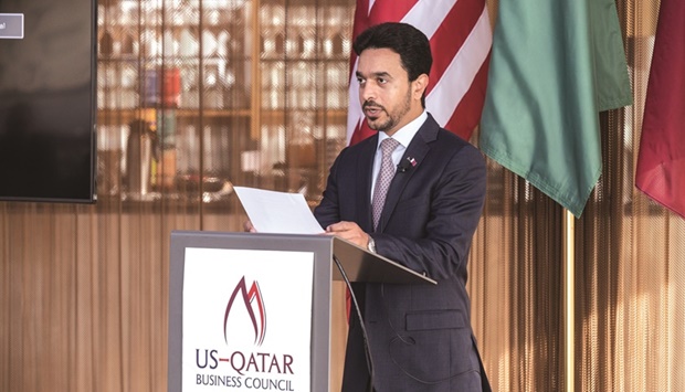 Mansoor al-Sulaitin, Consul General of State of Qatar, delivering a speech during the business visit.