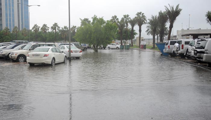 Rain waters flooded many areas of Doha on Wednesday.