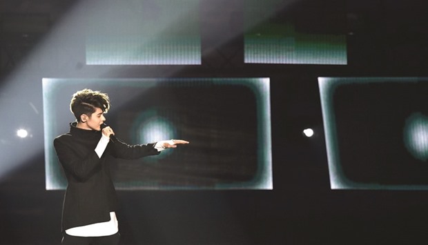 Kostov of Bulgaria performing the song Beautiful Mess during the second semi-final of the Eurovision Song Contest 2017.