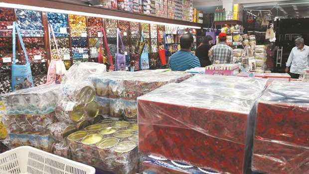 A shop in Dohau2019s Najma area flooded with Garangao gifts.