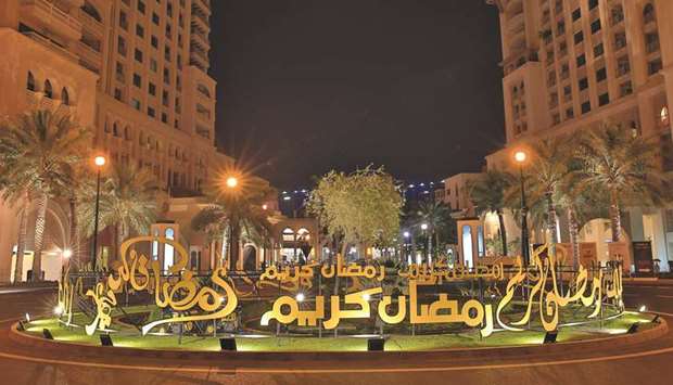 Special lighting and decoration at The Pearl-Qatar.