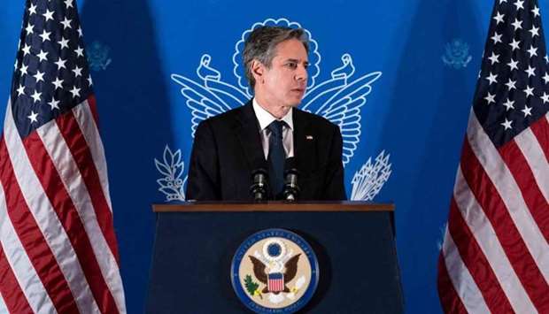 US Secretary of State Antony Blinken speaks during a news conference in Jerusalem, on May 25