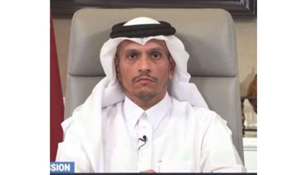 HE Sheikh Mohamed bin Abdulrahman al-Thani during the interview.