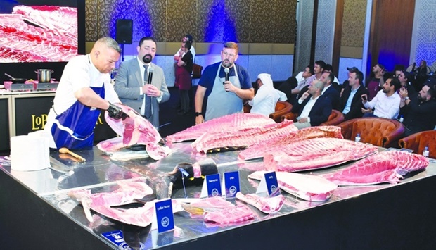 Chef Dani Garc?a (standing, right) leading the tuna cutting ceremony. PICTURES: Thajudheen.