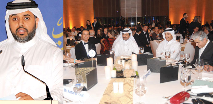    Al-Attiya: QNFSP executive chairman HE Dr al-Sada and Salman Shaikh with other dignitaries at the reception.