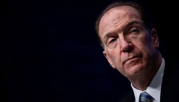 In this file photo World Bank Group President David Malpass listens during an event at the World Bank February 10, in Washington, DC.