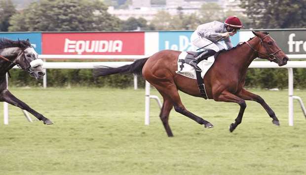 Augustin Madamet (right) rides January to victory in Prix Carling at Saint-Cloud near Paris, France, on Wednesday. (Scoopdyga)