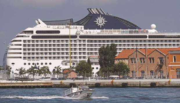 Cruise ship MSC Orchestra arriving in Venice.