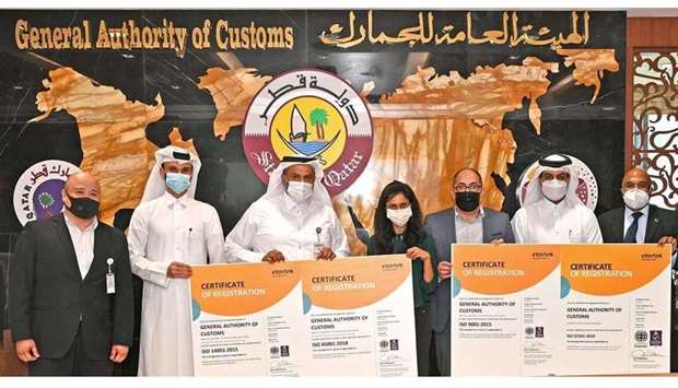 The General Authority of Customs (GAC) obtained four international accreditation certificates for its compliance with all the requirements of the International Organisation for Standardisation (ISO) in occupational safety and security standards.