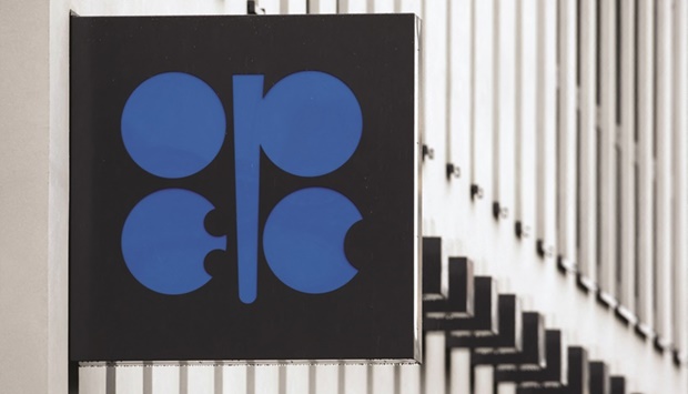 The logo of the Organisation of the Petroleum Exporting Countries in Vienna. Opec has stuck with its forecast that world oil demand will exceed pre-pandemic levels in 2022, although the producer group said Russiau2019s invasion of Ukraine and developments around the coronavirus pandemic pose a considerable risk.